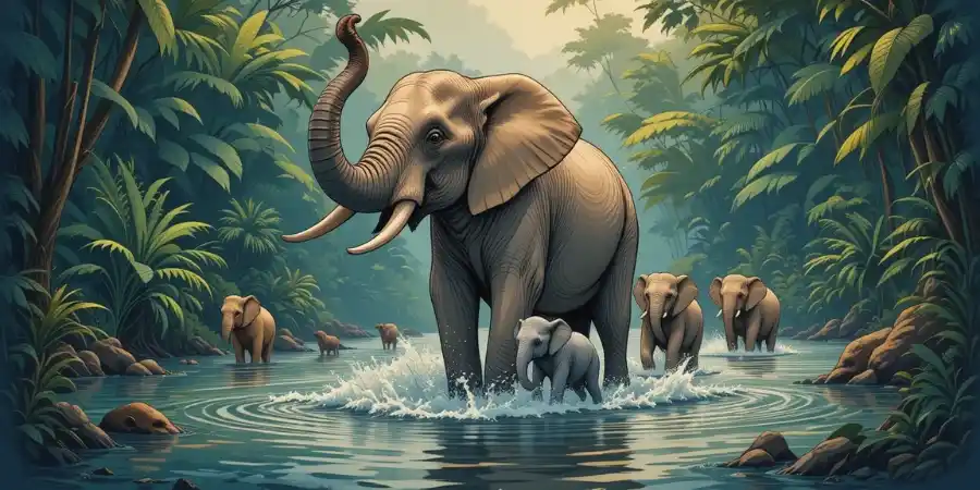 हाथी और हाथी का बच्चा