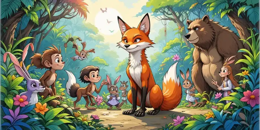 लोमड़ी और उसके दोस्तों की चाल