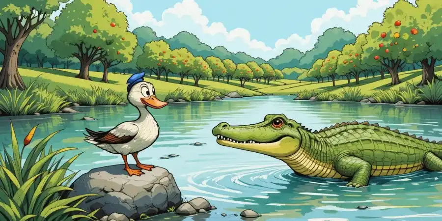 मगरमच्छ और बत्तख