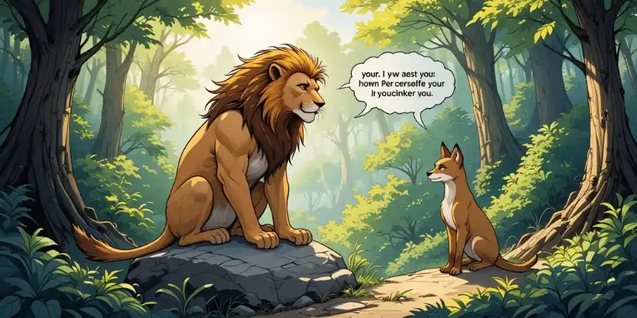 शेर और चालाक लोमड़ी