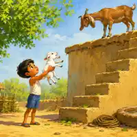 छत पर बकरी