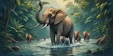 हाथी और हाथी का बच्चा