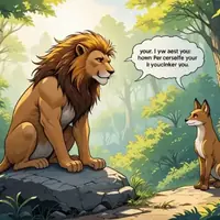 शेर और चालाक लोमड़ी